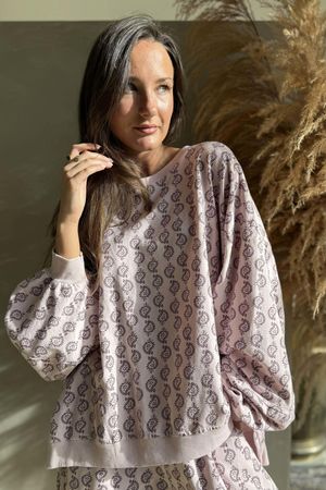 Indira Lantern Sleeve Sweatshirt Rose & Plum